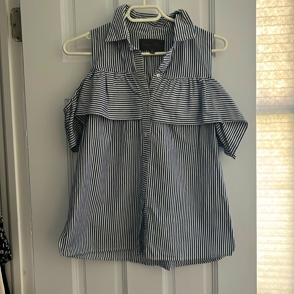 Anthropologie off the shoulder striped top